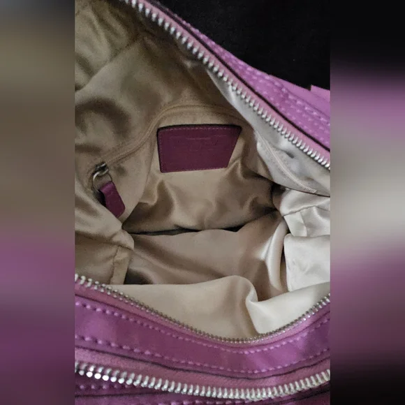 Coach Kristen Orchid Purple Leather Satchel/Shoulder Bag - Picture 14 of 16